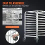 Bun Pan Rack, 10-Tier Commercial Bakery Racks with Brake Wheels, Aluminum Racking Trolley Storage for Half & Full Sheet, Speed R