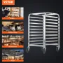 Bun Pan Rack, 10-Tier Commercial Bakery Racks with Brake Wheels, Aluminum Racking Trolley Storage for Half & Full Sheet, Speed R