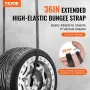 10 Piece Flat Bungee Cord, 20 mm Heavy Duty Bungee Straps with Steel S-Hooks, 36" Elastic Bungee Rope for Cargo, Tarps, Trucks a