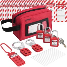 Electrical Lockout Tagout Kit, 26 PCS Safety Loto Kit Includes Padlocks, Hasps, Tags, Nylon Ties, and Carrying Bag, Lockout