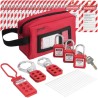 Elektrisk lockout -tagout -kit, 26 pcs Safety Loto Kit inkluderer hængelåser, hasps, tags, nylonbånd og bærepose, lockout