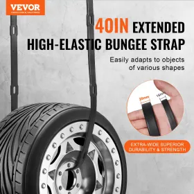 4 stk flad bungee ledning sæt 20 mm tunge bungee stropper med S-hook 40 "