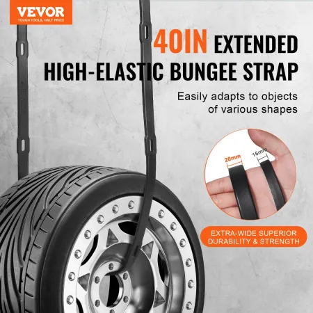 4 stk flad bungee ledning sæt 20 mm tunge bungee stropper med