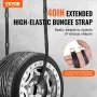4 Piece Flat Bungee Cord, 20 mm Heavy Duty Bungee Straps with Steel S-Hooks, 40" Elastic Bungee Rope for Cargo, Tarps, Trucks an