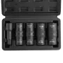 Lug Nut Impact Socket Set, 1/2 inch Drive Metric and SAE 6-Point Flip Socket Set, 4 Total Lug Nut Sizes, CR-MO Steel Wheel Socke