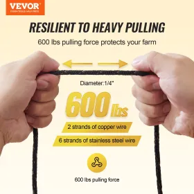 1000ft 305m elektrisk hegntrådhegn Polywire hestekvæg husdyr