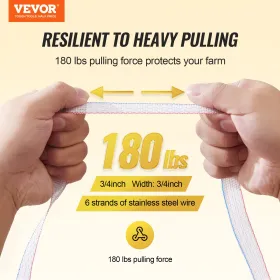 1640Ft 500M Electric Fence Tape Fencing Polytape Horse Cattle Livestock