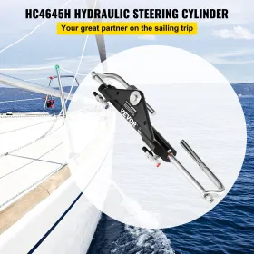 Hydraulic Steering Cylinder HC4645H Front Mount Hydraulic Outboard Marine Steering Cylinder Suit for Up to 150HP Boats Steering