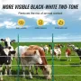 Electric Fence Wire, 656Ft 200M Portable Polywire, 1/4" Diameter 6 Stainless Steel Strands for Reliable Conductivity and UV, Rus