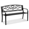 Outdoor Bench, 50 inches Metal Garden Bench for Outdoors, 550 lbs Load Capacity Bench, Outdoor Garden Park Bench with Backrest