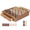 Solid Wood Chess Set, 15 inch  2-IN-1 Chess Checkers Game Set, Chess Board Games with Storage Drawer & Weighted Chess Checkers