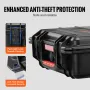 Weatherproof Hard Case, Heavy Duty Protective Dry Box Case with Pre-cut Foam, and Retractable Pull Handles for Travel, Hunting, 
