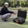 Weatherproof Hard Case, Heavy Duty Protective Dry Box Case with Pre-cut Foam, and Retractable Pull Handles for Travel, Hunting, 