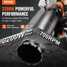 Core Drill Machine 0,8-9,8in Dia 3200W Diamond Core Drill Rig med stativ