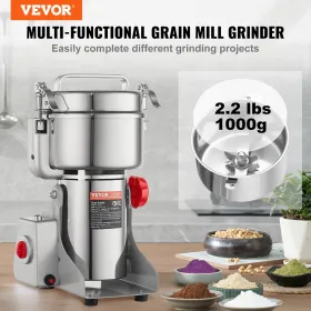 1000 g kommerciel krydderi grinder elektrisk kornmølle grinder