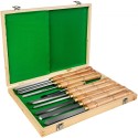 the Chisel Set 8 Piece Steel Brass Ferrules Wooden Case W One Chisel