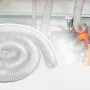 Dust Collection Hose, 2.5" x 10', Thickened PVC Material Puncture-Resistant Flexible Clear Hose with Carbon Steel Wire Coil 4 x 