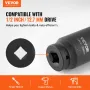 Axle Nut Impact Socket Set, 1/2" Drive Deep 6+12-Point 14-Piece Metric Spindle Nut Socket Set, CR-V Heat Treated Large Socket Se