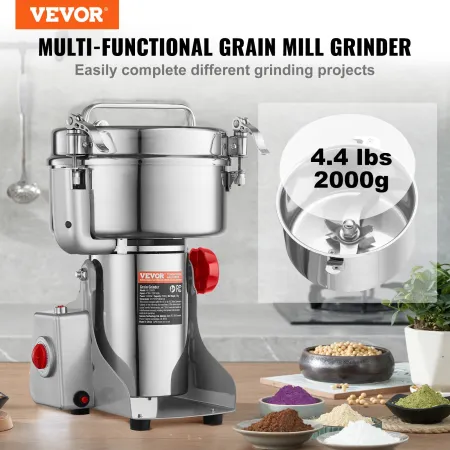 2000g kommerciel krydderi grinder elektrisk kornmølle grinder