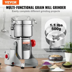 500g Commercial Spice Grinder Electric Grain Mill Grinder High Speed