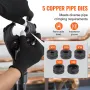 Copper Tube Fittings Hydraulic Pipe Crimping Tool, Pressing Plier with V12, V15, V18, V22, V28 Quick Change Jaws, 360° Rotatable