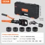 Copper Tube Fittings Hydraulic Pipe Crimping Tool, Pressing Plier with V12, V15, V18, V22, V28 Quick Change Jaws, 360° Rotatable