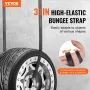 50 stk flad bungee ledning sæt 19,8 mm tunge bungee stropper
