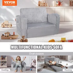 Baby stol sammenfoldelig 2-i-1 comfy baby lounger sofa børn sofa grå