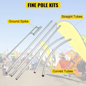 Advertising Flag Pole, 30 x Feather Flag Bundles with Ground Spike, 16 ft Windless Flag Pole Sets with Ground Mounting Stake,