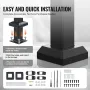 Handrails for Outdoor Steps, 4-5 Step Stair Hand Rail Kit, Transitional Carbon Steel Railings with Installation Kit, Stair Rails