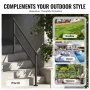 Handrails for Outdoor Steps, 4-5 Step Stair Hand Rail Kit, Transitional Carbon Steel Railings with Installation Kit, Stair Rails