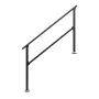 Handrails for Outdoor Steps, 4-5 Step Stair Hand Rail Kit, Transitional Carbon Steel Railings with Installation Kit, Stair Rails