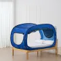 2 Doors Bed Tent Breathable Tent Light Blackout with 0.33 in Fiber Poles 2000x1050x1200mm