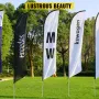 Advertising Flag Pole, 30 x Feather Flag Bundles with Ground Spike, 16 ft Windless Flag Pole Sets with Ground Mounting Stake, 6p