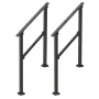 Handrails for Outdoor Steps, 2 PCS 2-3 Step Stair Hand Rail Kit, Transitional Carbon Steel Railings with Installation Kit, Stair