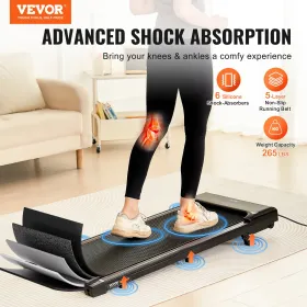 Walking Pad, Under Desk Treadmill with Incline, Working Walking Jogging Machine for Home Office, 265 Lbs Capacity 2.5HP Portable
