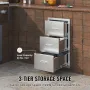 Rustfrit stål 3 BBQ Access skuffe 40x77 cm ø skuffe opbevaring