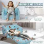 Kids Couch, 2-in-1 Toddler Chairs Comfy, Toddler Couch Sofa Bed Fold Out, Convertible Sofa to Lounger, Kids Chair Seat Playroom 