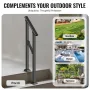 1-2 Handrails for Outdoor for Seniors Porch Deck Black Square Tube Steel