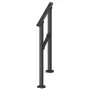 1-2 Handrails for Outdoor for Seniors Porch Deck Black Square Tube Steel