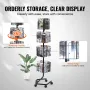 Brochure Display Rack, 4-Tier 32 Pockets Rotating Magazine Literature Display Stand for Postcards, 360° Spinning Greeting Cards 