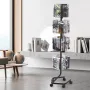 Brochure Display Rack, 4-Tier 32 Pockets Rotating Magazine Literature Display Stand for Postcards, 360° Spinning Greeting Cards 