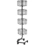 Brochure Display Rack, 4-Tier 32 Pockets Rotating Magazine Literature Display Stand for Postcards, 360° Spinning Greeting Cards 