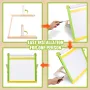 Tabletop Art Easel for Kids, 3-in-1 Wooden Double-Sided Kid's Art Easel with Magnetic Whiteboard, Chalkboard, Paper Roll, Foldab