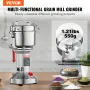 550g Electric Grain Mill Grinder, High Speed 2000W Commercial Spice Grinders, Stainless Steel Pulverizer Powder Machine, for Dry