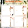 2PCS 55cm/21.65” Tall Crystal Wedding Flower Stand, Metal Wedding Centerpiece Vase, Gold Flower Holders Floral Display Rack for 
