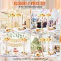 2PCS 55cm/21.65” Tall Crystal Wedding Flower Stand, Metal Wedding Centerpiece Vase, Gold Flower Holders Floral Display Rack for 