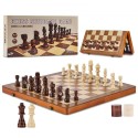 Magnetic Wooden Chess Set, 15 inch 2-IN-1 Chess Checkers Game Set, Folding Chess Board Games for Adults Kids, 2 Queens Portable