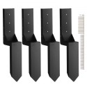 Fence Post Anchor Repair Kit, 4 Pack Inner Diameter 3.5 x3.5 Inches Heavy Duty Steel Fence Post Support Stakes, Anchor Ground
