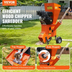 Wood Chipper Shredder Mulcher 12 HP HeavyDuty Gas Powered 6.7â€ 420cc 8.6kW